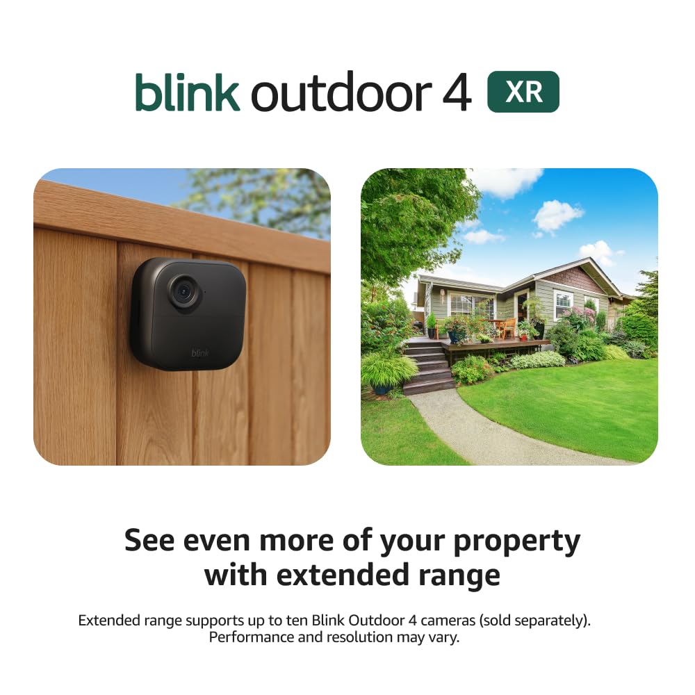 Outdoor 4 XR – Two-Year Battery Wireless Camera with 4X Security Coverage, 1000 Ft Open-Air Range or 400 Ft with Typical Use — 4 Camera System.