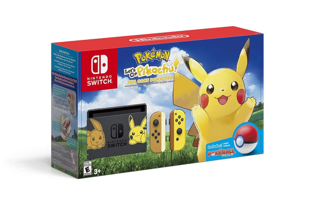 Switch Console Bundle- Pikachu & Eevee Edition with Pokémon: Let'S Go, Pikachu! + Poke Ball Plus
