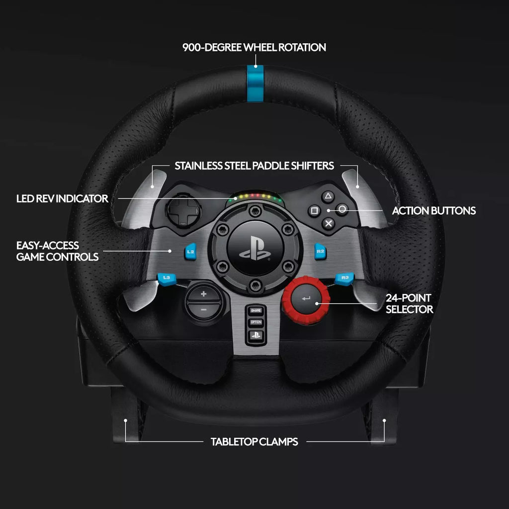 Logitech G29 Driving Force Racing Wheel and Pedals for Playstation 4/5/PC: USB Connection