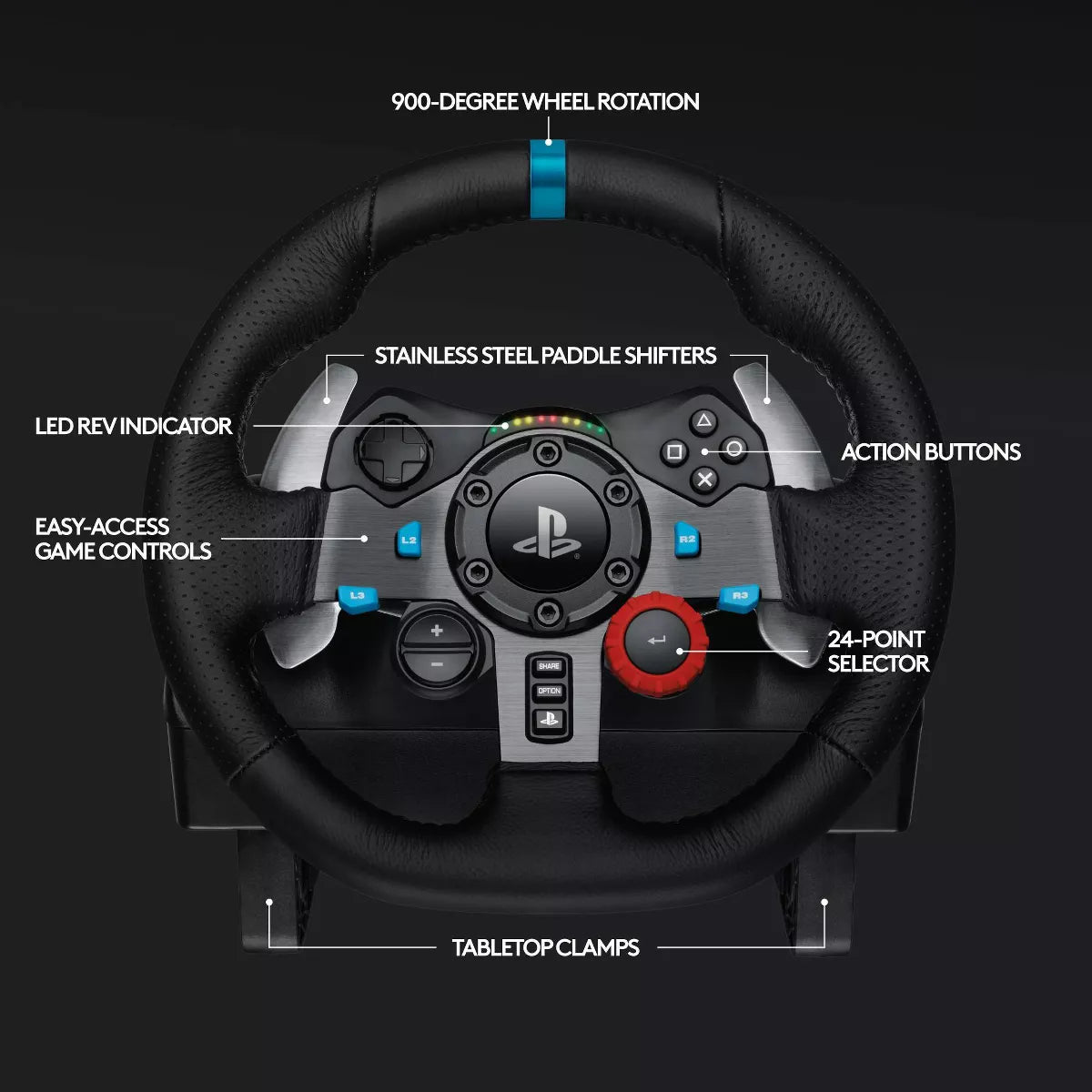 Logitech G29 Driving Force Racing Wheel and Pedals for Playstation 4/5/PC: USB Connection