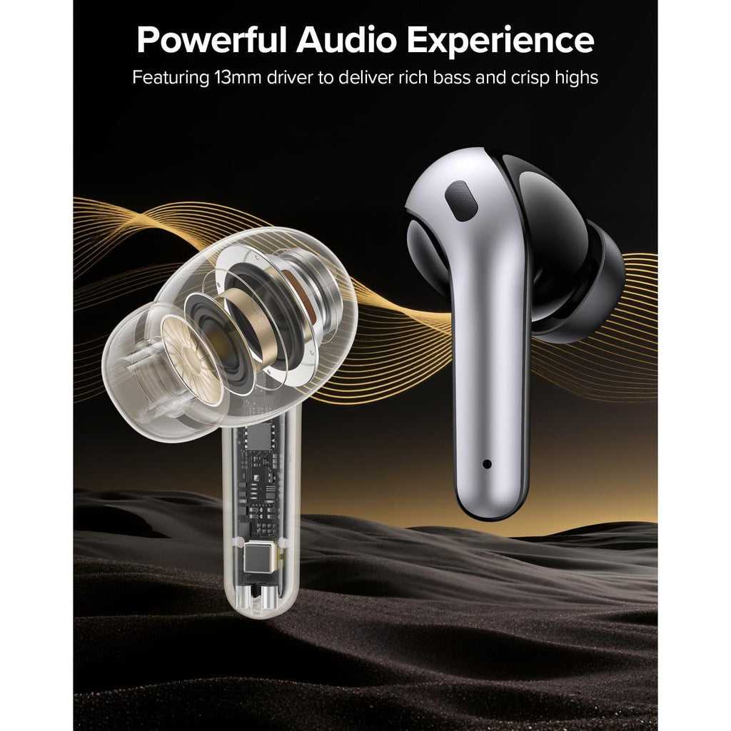 Bluetooth Headphones True Wireless Earbuds 60H Playback LED Power Display Earphones with Wireless Charging Case IPX5 Waterproof In-Ear Ear Buds with Mic for TV Smart Phone Laptop Computer Sports