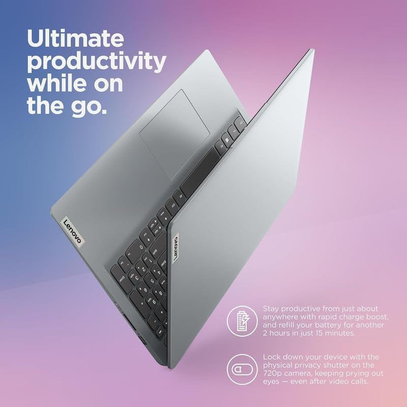 Ideapad 2025 Slim Laptop, 20GB RAM, 1TB Storage (512GB SSD & 500GB External), Dual Core Intel Processor, 15.6 Inch Anti-Glare Display, Wifi 6, HD Webcam, Long Battery, Office 365, Win 11