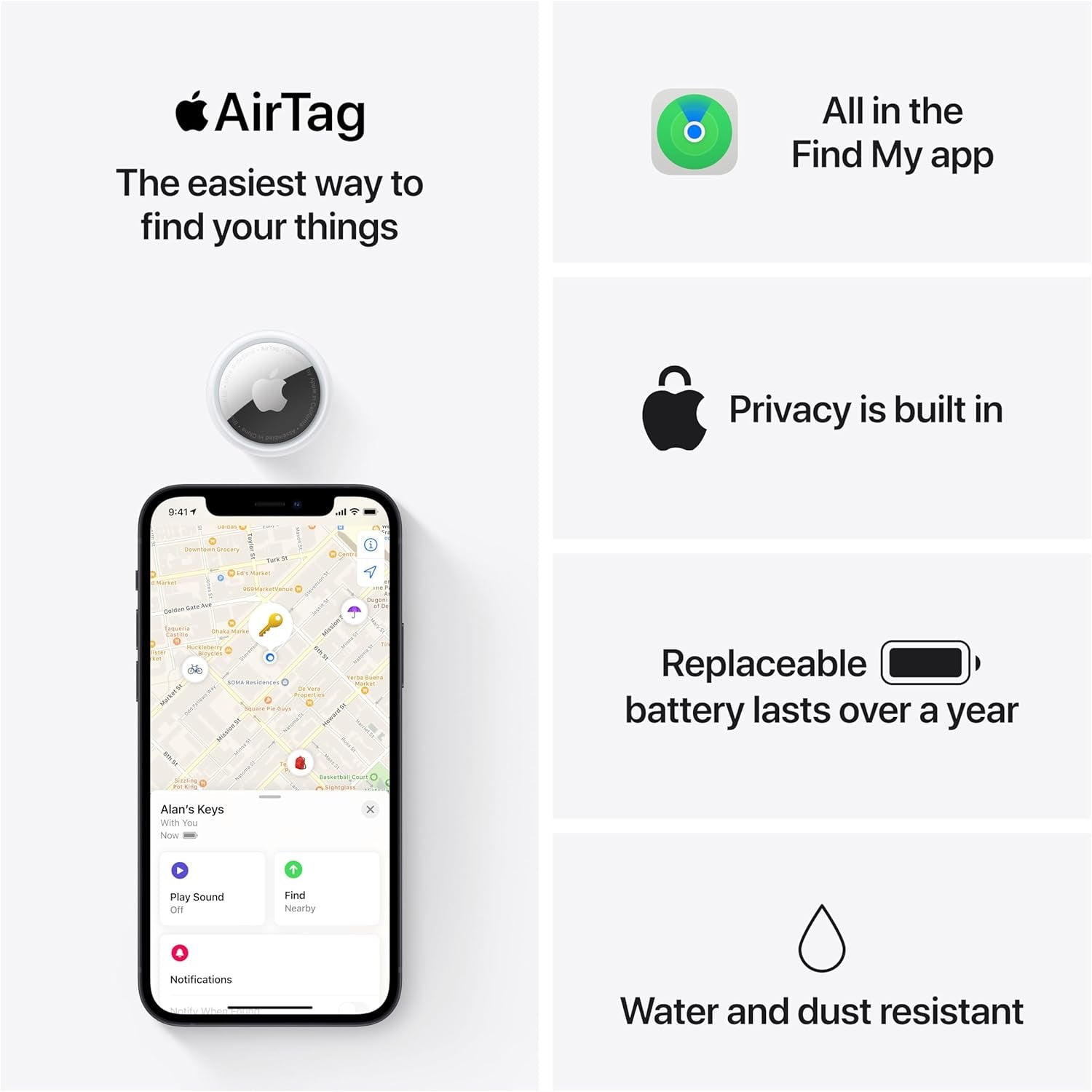 Airtag (1St Generation). Keep Track of and Find Your Keys, Wallet, Luggage, Backpack, and More. Simple One-Tap Set up with Iphone or Ipad, Bluetooth