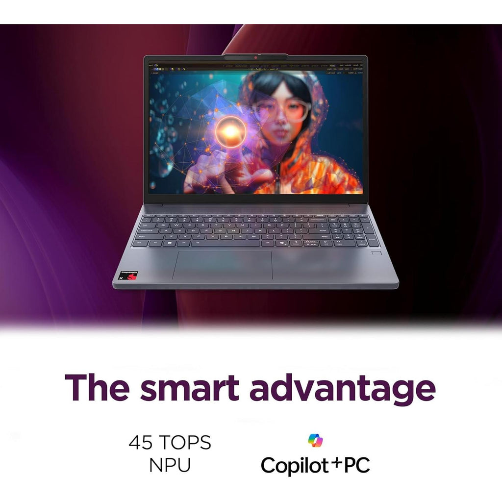 Ideapad Slim 3X - 2025 - Everyday AI Laptop - Copilot+ PC - 15.3" WUXGA Display - 16 GB Memory - 512 GB Storage - Snapdragon® X - Luna Grey