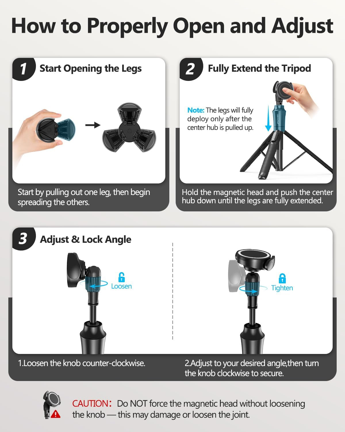 72'' Magnetic Tripod for Iphone with Remote, Extendable Cell Phone Tripod Stand, Compatible with Magsafe, Selfie Stick Tripod for Iphone 15 14 13 12 11 Series and Android Phones