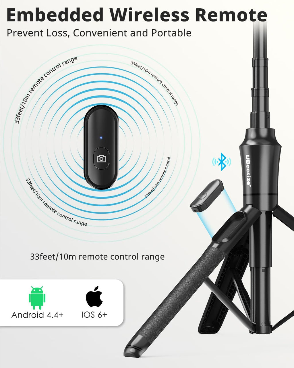 72'' Magnetic Tripod for Iphone with Remote, Extendable Cell Phone Tripod Stand, Compatible with Magsafe, Selfie Stick Tripod for Iphone 15 14 13 12 11 Series and Android Phones