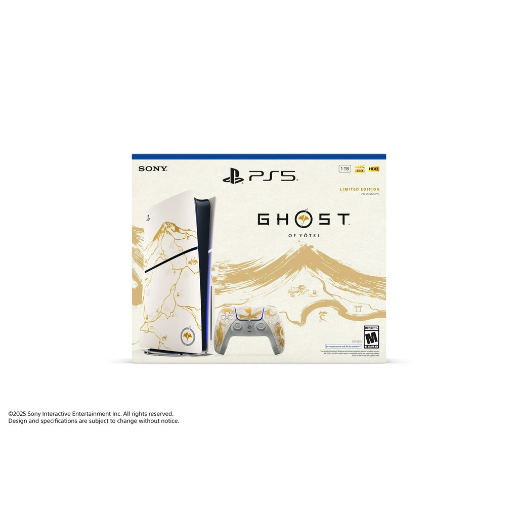 Playstation_5 Disc Ghost of Yotei Gold Limited Edition Slim Console - Next-Gen 4K Gaming, Ultra HD Blu-Ray, 1TB SSD Storage, Lightweight & Compact Design, Backward Compatible
