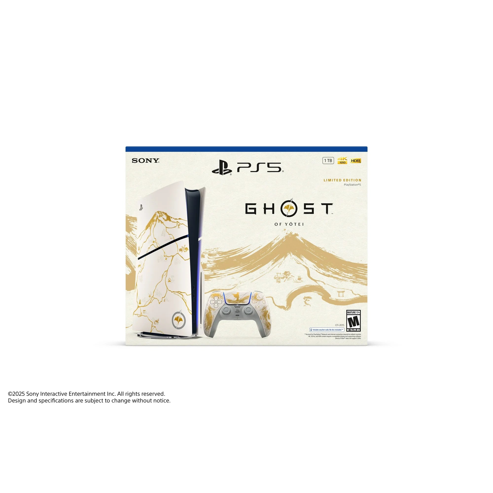 Playstation_5 Disc Ghost of Yotei Gold Limited Edition Slim Console - Next-Gen 4K Gaming, Ultra HD Blu-Ray, 1TB SSD Storage, Lightweight & Compact Design, Backward Compatible