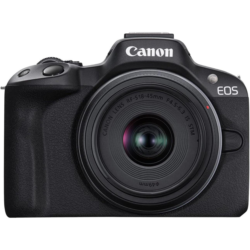 Canon EOS R50 Mirrorless Camera Rf-S18-45Mm F4.5-6.3 Is STM Lens Kit, 24.2 Megapixel CMOS (APS-C) Sensor, 4K Video, Vlogging, Content Creation, Photography, Digital Camera, Black