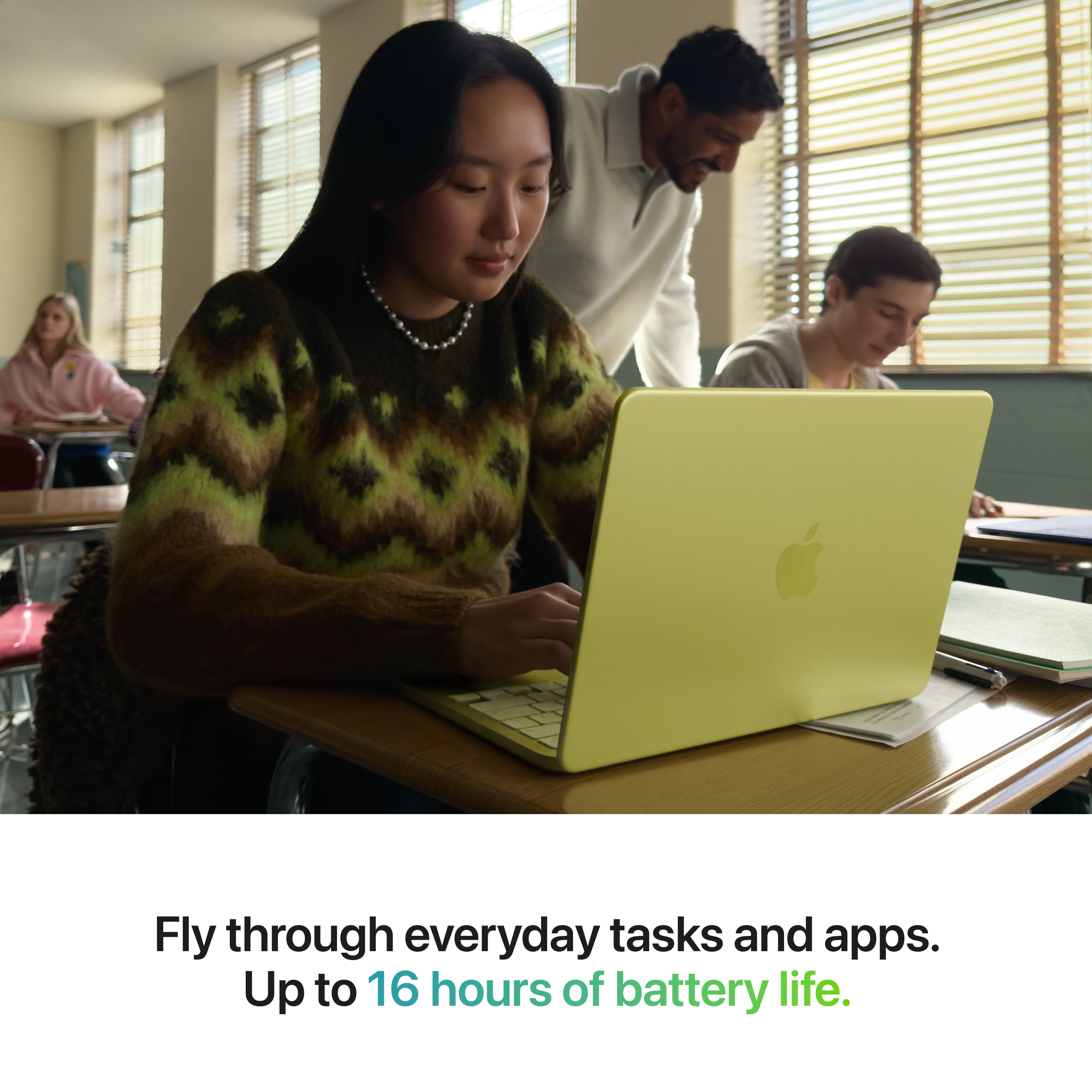 Macbook Neo 13-Inch  A18 Pro Chip with 6‑Core CPU and 5‑Core GPU, 8GB, 256GB SSD, Magic Keyboard - Citrus