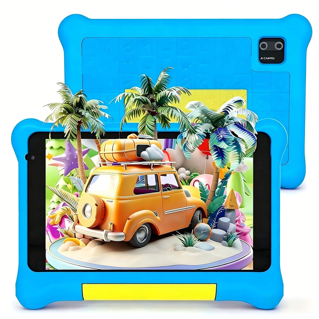 7" Kids Learning Tablet with Case for Toddler, 5GB RAM +32GB ROM, IPS HD Screen, Ukidoz Pre-Install,Blue