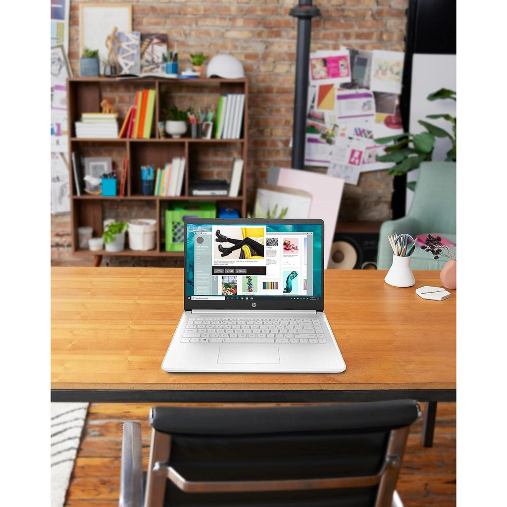 14 Laptop, Intel Celeron N4020, 4 GB RAM, 64 GB Storage, 14-Inch Micro-Edge HD Display, Windows 11 Home, Thin & Portable, 4K Graphics, One Year of Microsoft 365 (14-Dq0040Nr, Snowflake White)