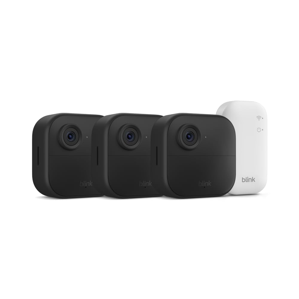 Outdoor 4 – Wireless Smart Security Camera, Two-Year Battery Life, 1080P HD Day and Infrared Night Live View, Two-Way Talk. Sync Module Core Included – 3 Camera System