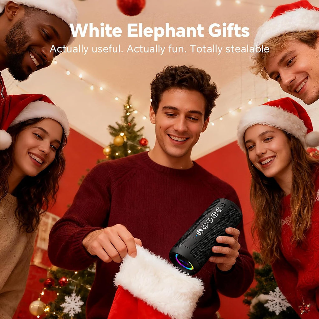 Portable Bluetooth Speaker (1Nd Gen), IPX7 Waterproof, Wireless, Big Sound and Deep Bass, TWS Pairing, 30Hrs of Playtime, for Home/Party/Outdoor/Beach, Birthday Gifts for Men Women - Black