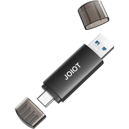 128GB USB C Flash Drive Dual USB 3.1 Flash Drive Type C + USB a Portable Type-C Flash Drive 2-In-1 USB-C Thumb Drive for Smartphone Tablet Computer Mac Iphone 15 Black