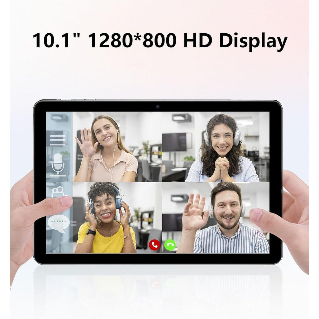 10.1 Inch Tablet, Android 15 Tablets 12GB(4+8) RAM / 64GB ROM / 1TB SD Card Expansion, 1280X800 IPS HD Touchscreen, 6000Mah Battery, Bluetooth 5.0, Dual Cameras, GMS, Dual Band Wifi, Black