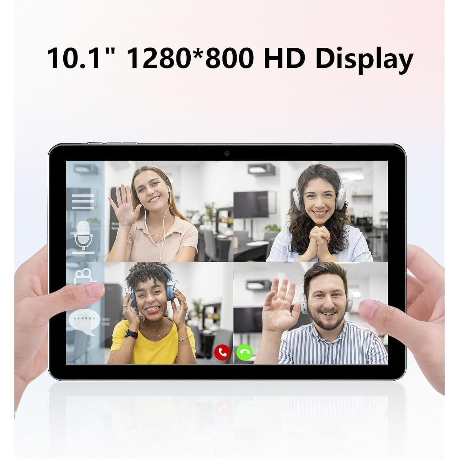 10.1 Inch Tablet, Android 15 Tablets 12GB(4+8) RAM / 64GB ROM / 1TB SD Card Expansion, 1280X800 IPS HD Touchscreen, 6000Mah Battery, Bluetooth 5.0, Dual Cameras, GMS, Dual Band Wifi, Black