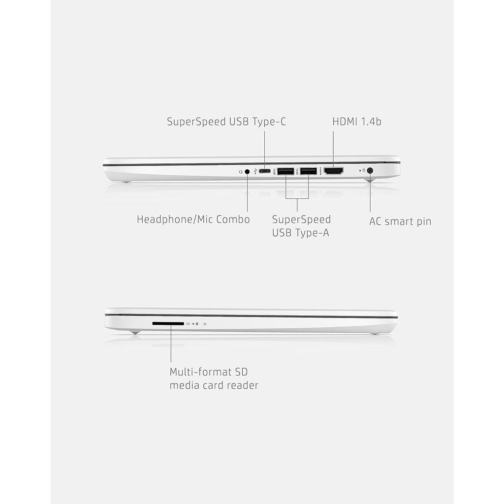14 Laptop, Intel Celeron N4020, 4 GB RAM, 64 GB Storage, 14-Inch Micro-Edge HD Display, Windows 11 Home, Thin & Portable, 4K Graphics, One Year of Microsoft 365 (14-Dq0040Nr, Snowflake White)