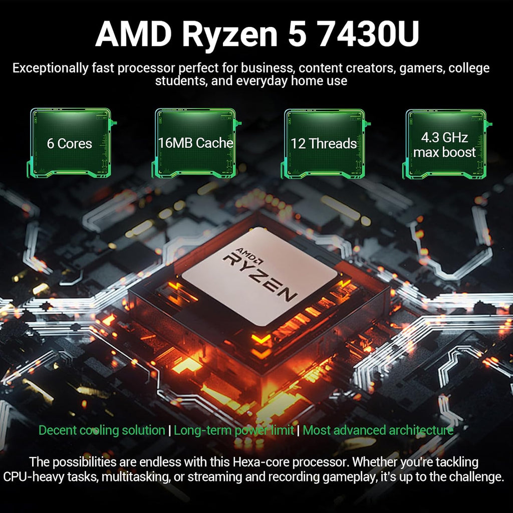 17 Inch Laptop Computer, 17.3 IPS FHD Business Laptop PC, AMD Ryzen 5 6-Core, 32GB RAM 1TB SSD, Windows 11 Pro, 10-Key Number Pad