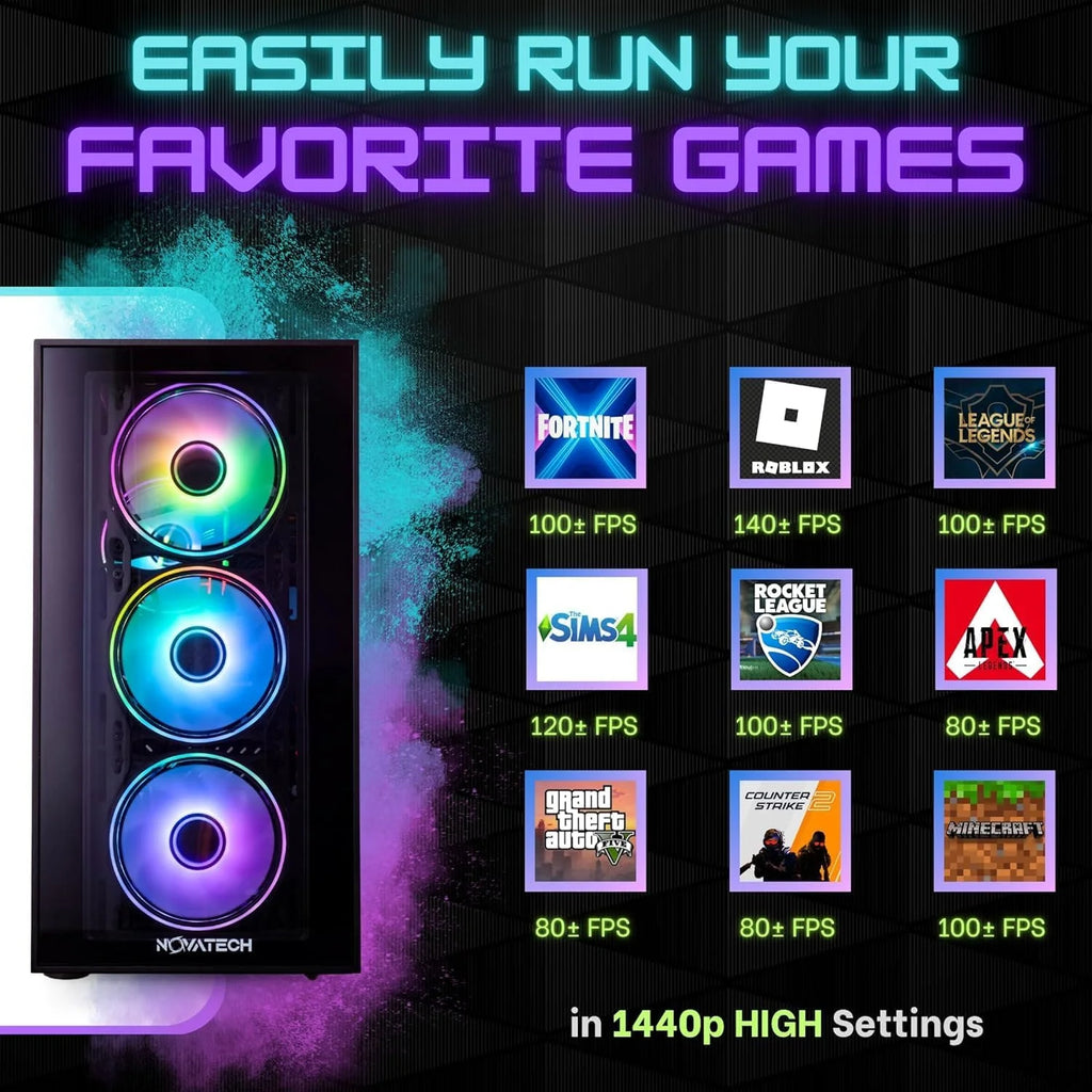 Phantom 2.0 Prebuilt Gaming PC Desktop Computer - RTX 3050 - Intel I7 Xeon 3.5Ghz - 16GB RAM - 512GB M.2 SSD Wifi/Bt, Win 11 - Gaming Computer Tower - Pre Built PC Gaming