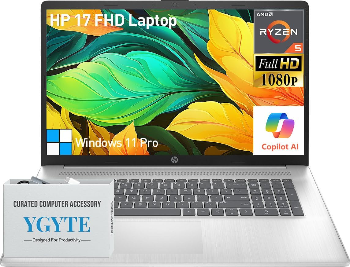 17 Inch Laptop Computer, 17.3 IPS FHD Business Laptop PC, AMD Ryzen 5 6-Core, 32GB RAM 1TB SSD, Windows 11 Pro, 10-Key Number Pad