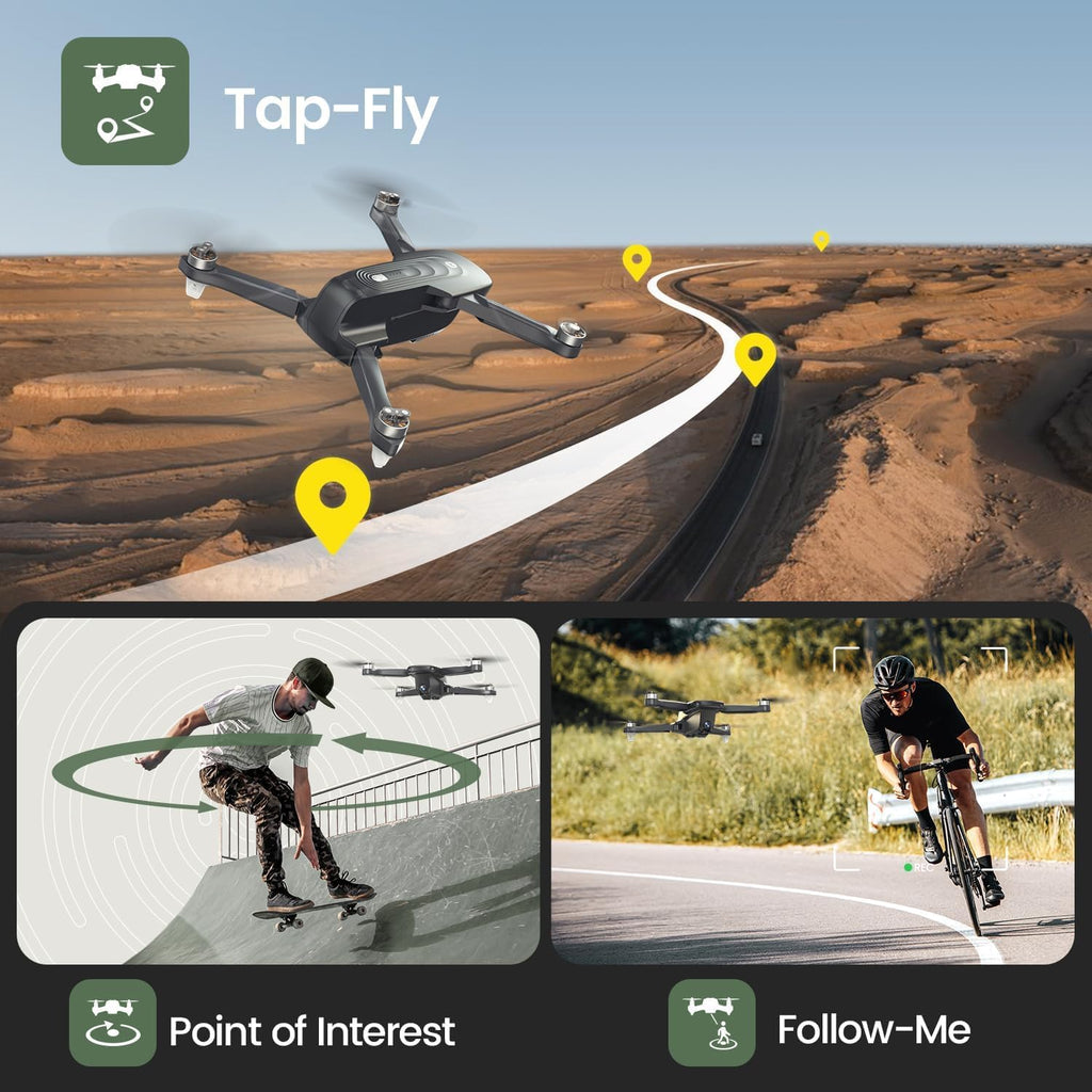 HS175D GPS Drone with 4K Camera for Adults, under 249G, Foldable RC Quadcopter with Auto Return, 46 Mins Long Flight, Follow Me, Brushless Motor, Circle Fly, Waypoint Fly, Altitude Hold