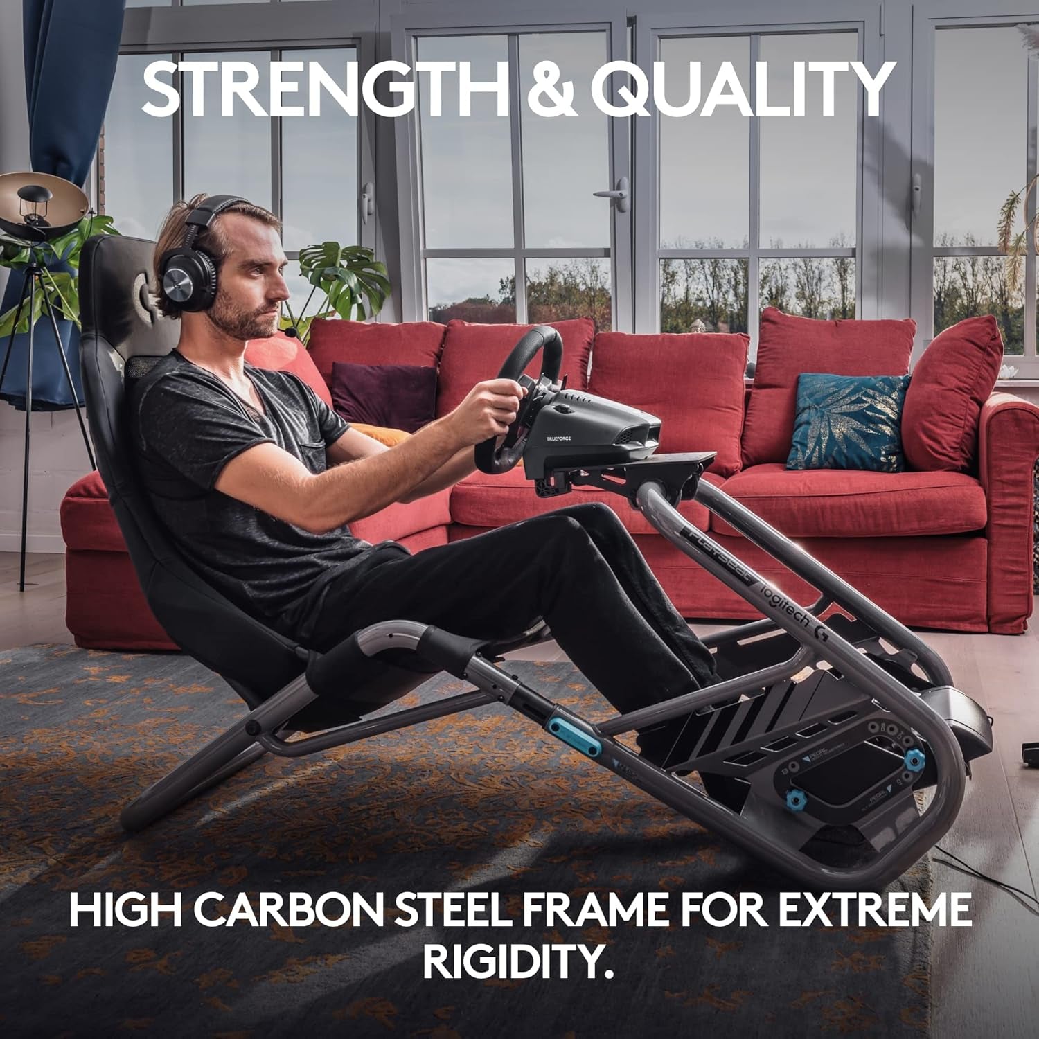 Trophy - Logitech G Edition Sim Racing Cockpit | Fully Adjustable | Direct Drive Support | Lightweight & Robust | Absolute Comfort Actifit
