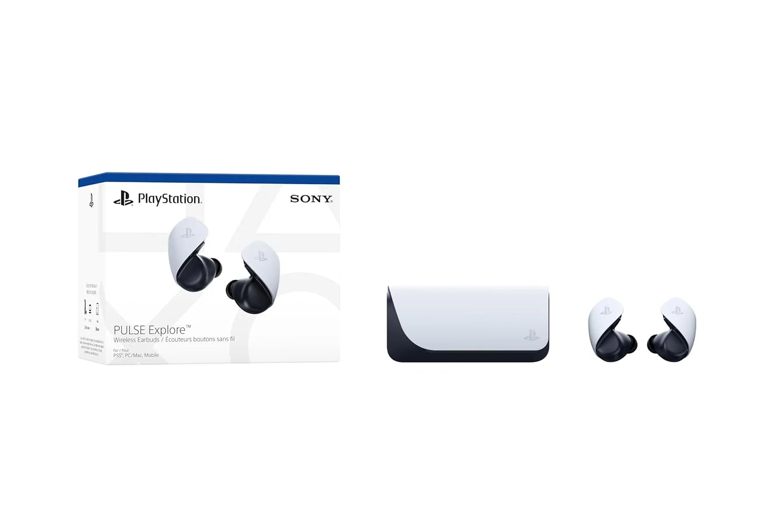 PULSE Explore Wireless Earbuds with Charging Case, for PS5, White