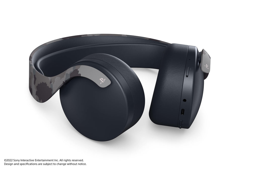 Experience Immersive Gaming with the PS5 Pulse 3D Wireless Headset in Stylish Gray Camouflage