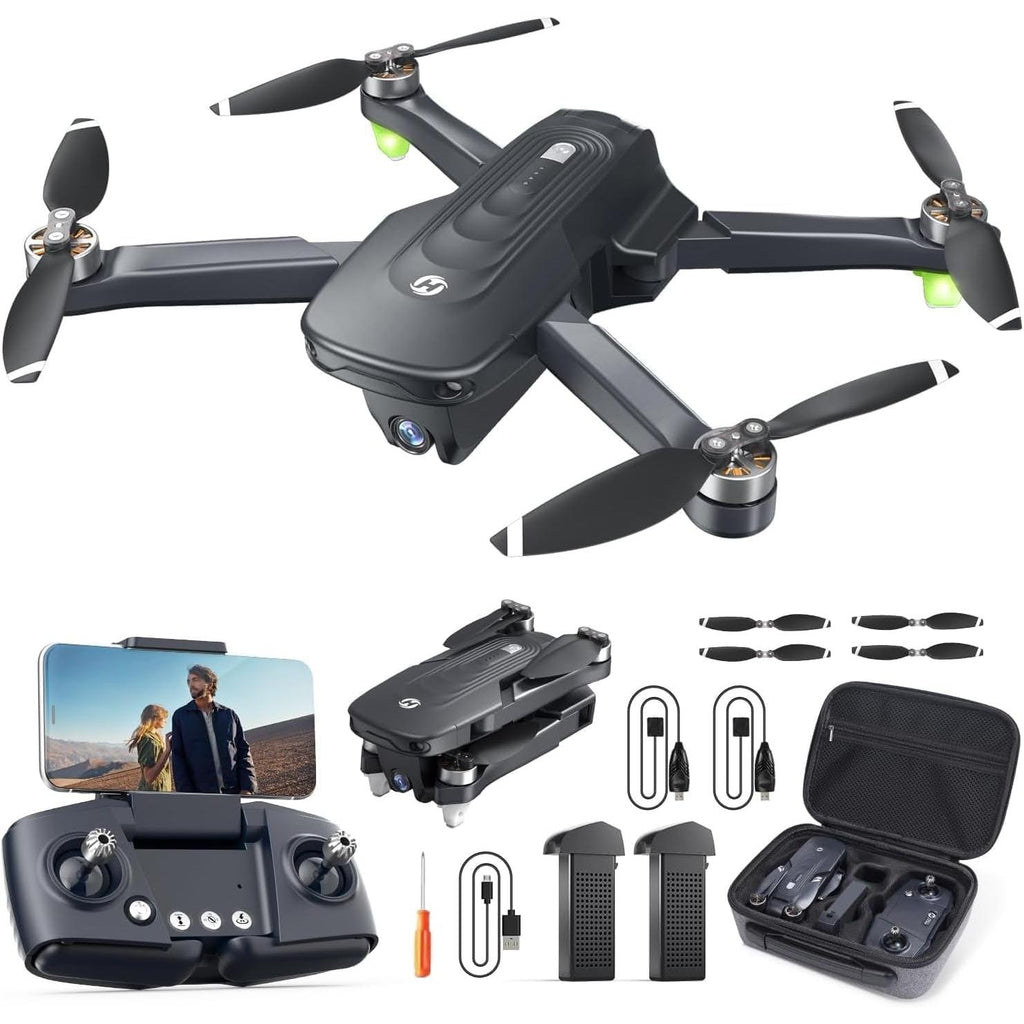 HS175D GPS Drone with 4K Camera for Adults, under 249G, Foldable RC Quadcopter with Auto Return, 46 Mins Long Flight, Follow Me, Brushless Motor, Circle Fly, Waypoint Fly, Altitude Hold