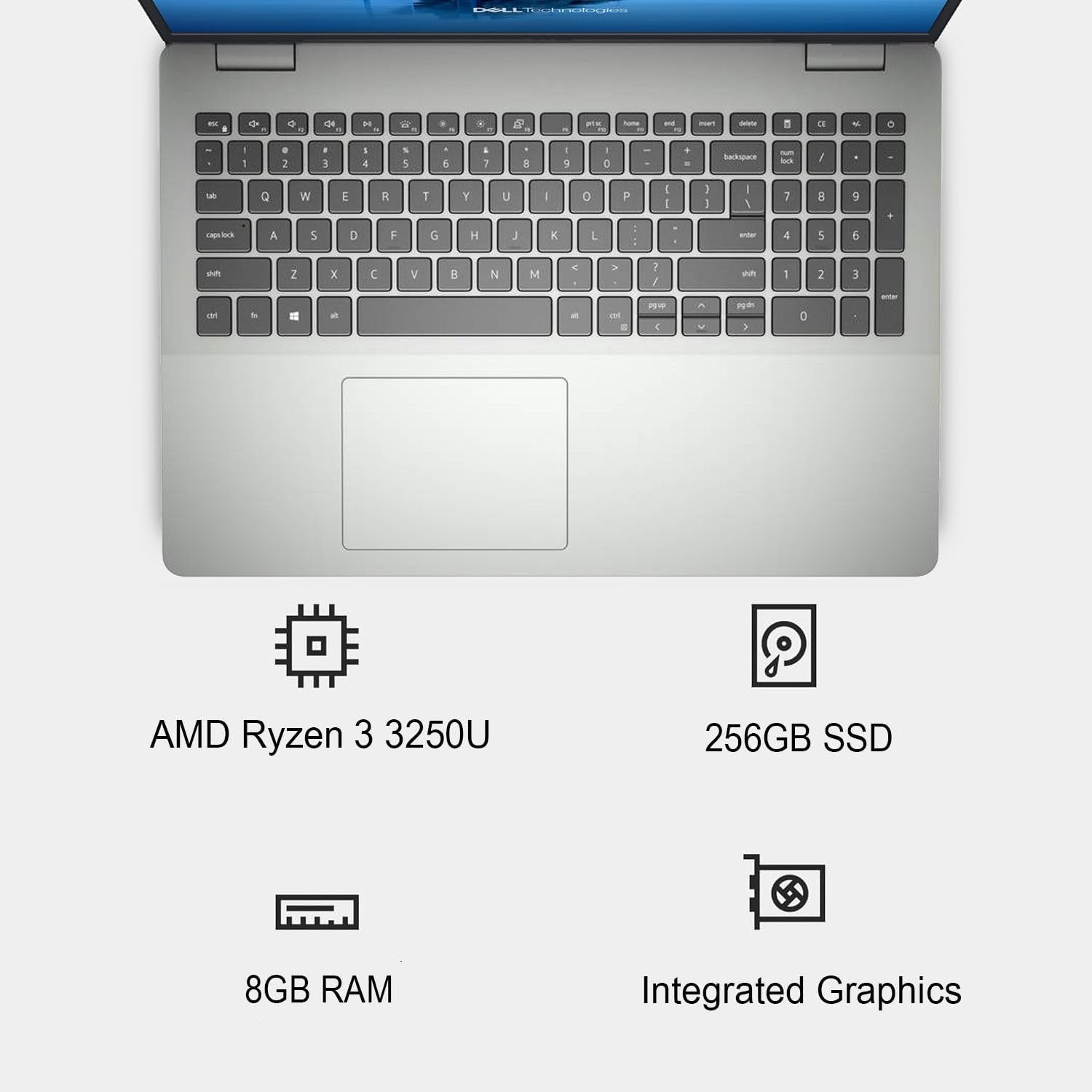 15.6" FHD IPS Laptop • AMD Ryzen 3 3250U • 8GB RAM • 256GB Pcie SSD • SD Card Reader • 9H Battery • Copilot AI • Windows 11