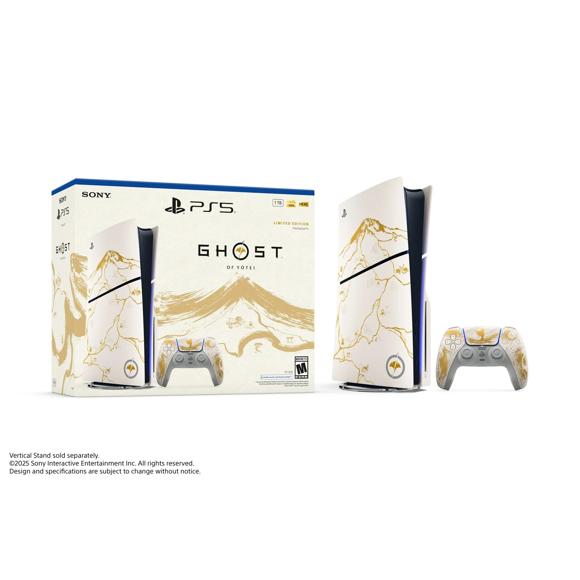 Playstation_5 Disc Ghost of Yotei Gold Limited Edition Slim Console - Next-Gen 4K Gaming, Ultra HD Blu-Ray, 1TB SSD Storage, Lightweight & Compact Design, Backward Compatible