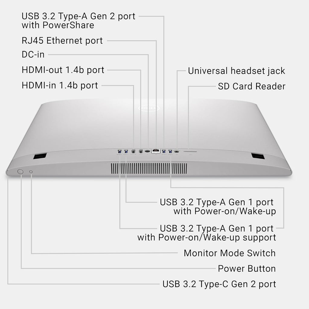 24 All-In-One Desktop Ec24250-23.8-Inch FHD Display, Intel Core 3 Processor 100U, Intel Graphics, 8GB DDR5 RAM, 512GB SSD, Windows 11 Home, Onsite Service+6 Months Retail Migrate - White
