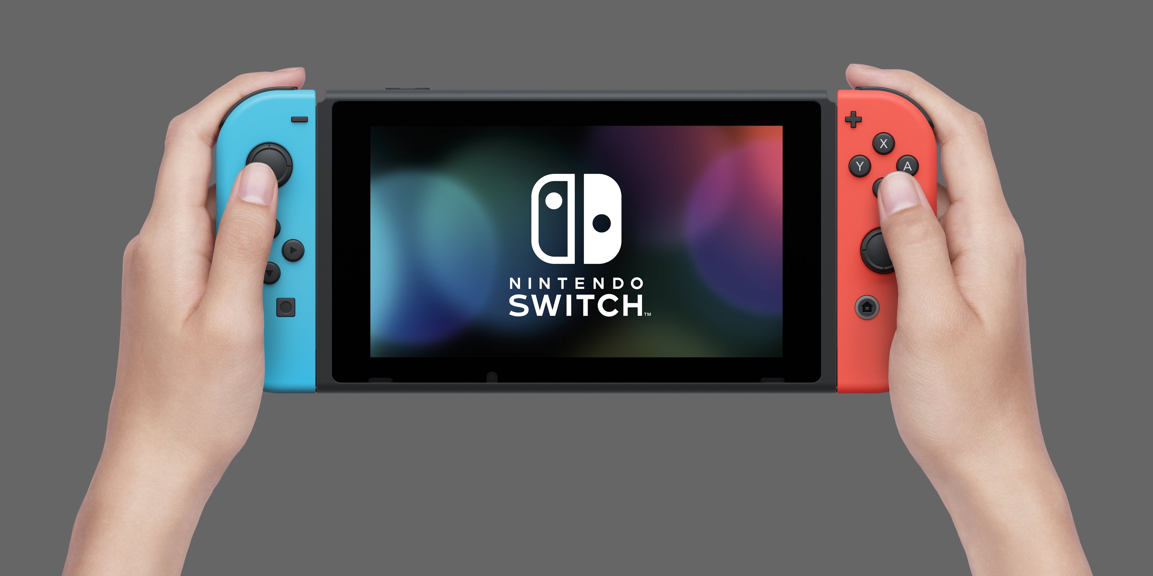 Switch Console with Neon Blue & Red Joy-Con.