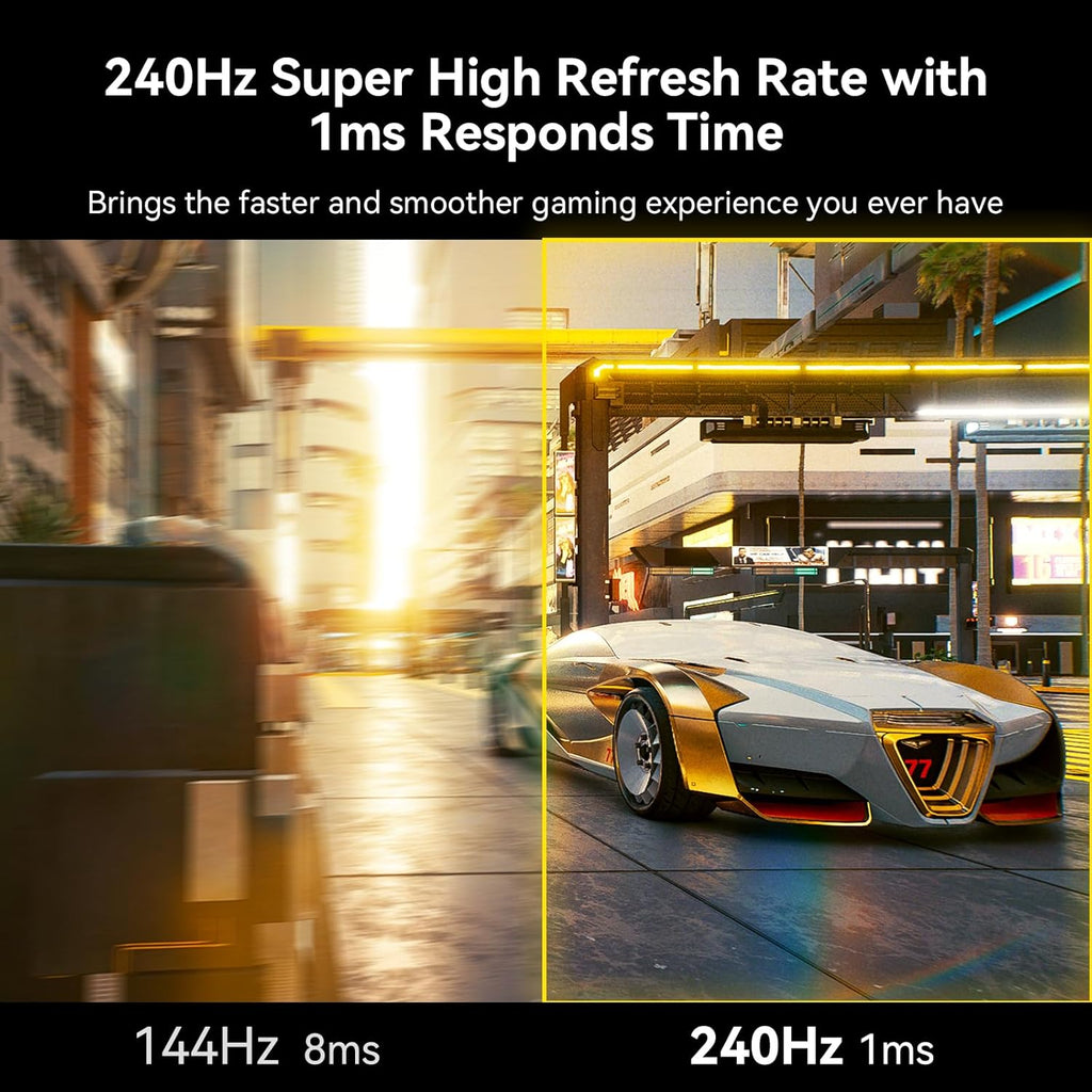 32 Inch Curved 240Hz Gaming Monitor High Refresh Rate, FHD 1080P Gaming PC Monitor HDMI DP1.4, Curved 1500R, 1Ms MPRT, Hdr,Metal Stand,Vesa Compatible(Dp Cable Incl.)