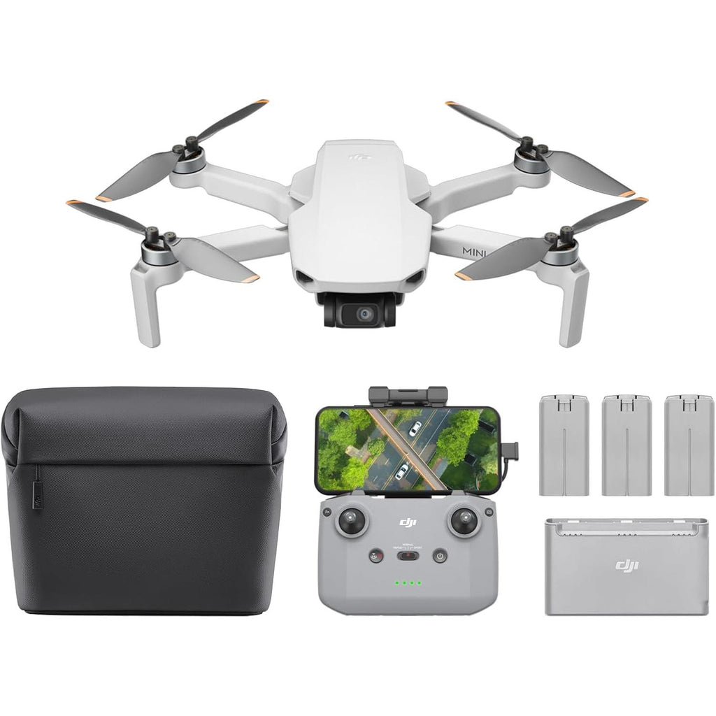Mini 4K Fly More Combo, Drone with 4K UHD Camera for Adults, under 249 G, 3-Axis Gimbal Stabilization, 10Km Video Transmission, Auto Return, 3 Batteries for 93-Min Max Flight Time, Quickshots
