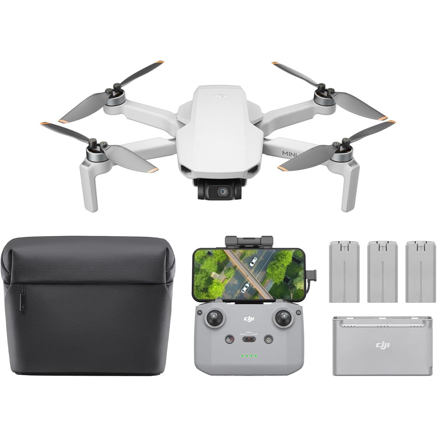 Mini 4K Fly More Combo, Drone with 4K UHD Camera for Adults, under 249 G, 3-Axis Gimbal Stabilization, 10Km Video Transmission, Auto Return, 3 Batteries for 93-Min Max Flight Time, Quickshots