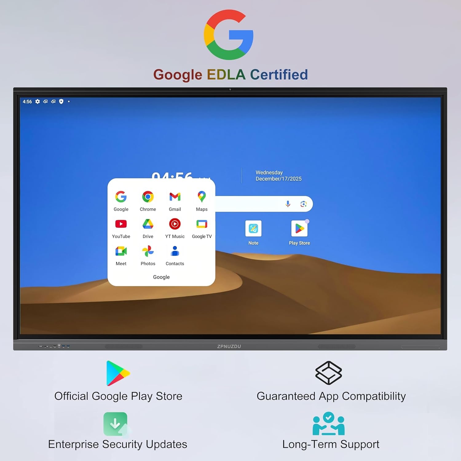 65" 4K Smart Board,Google EDLA Certified with 50MP AI Camera,40-Point Touch Digital Whiteboard,Android 14, 8+128Gb,Smartboard for Classroom Office Home（Wall Mount Included） (65 Inch)