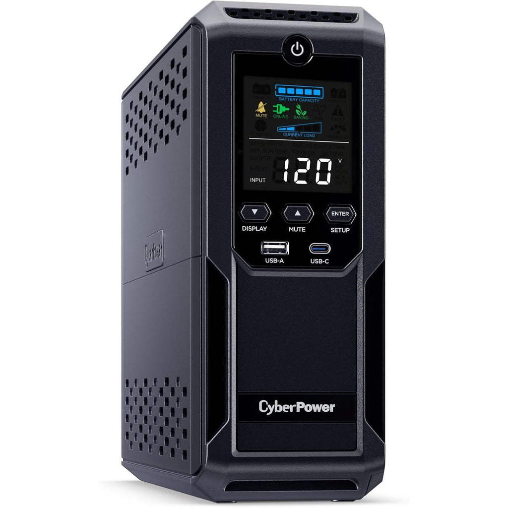 Cyberpower CP1500AVRLCD3 Intelligent LCD UPS Battery Backup and Surge Protector, 1500VA/900W, 12 Outlets, 2 USB Ports, AVR, Mini Tower, UL Certified