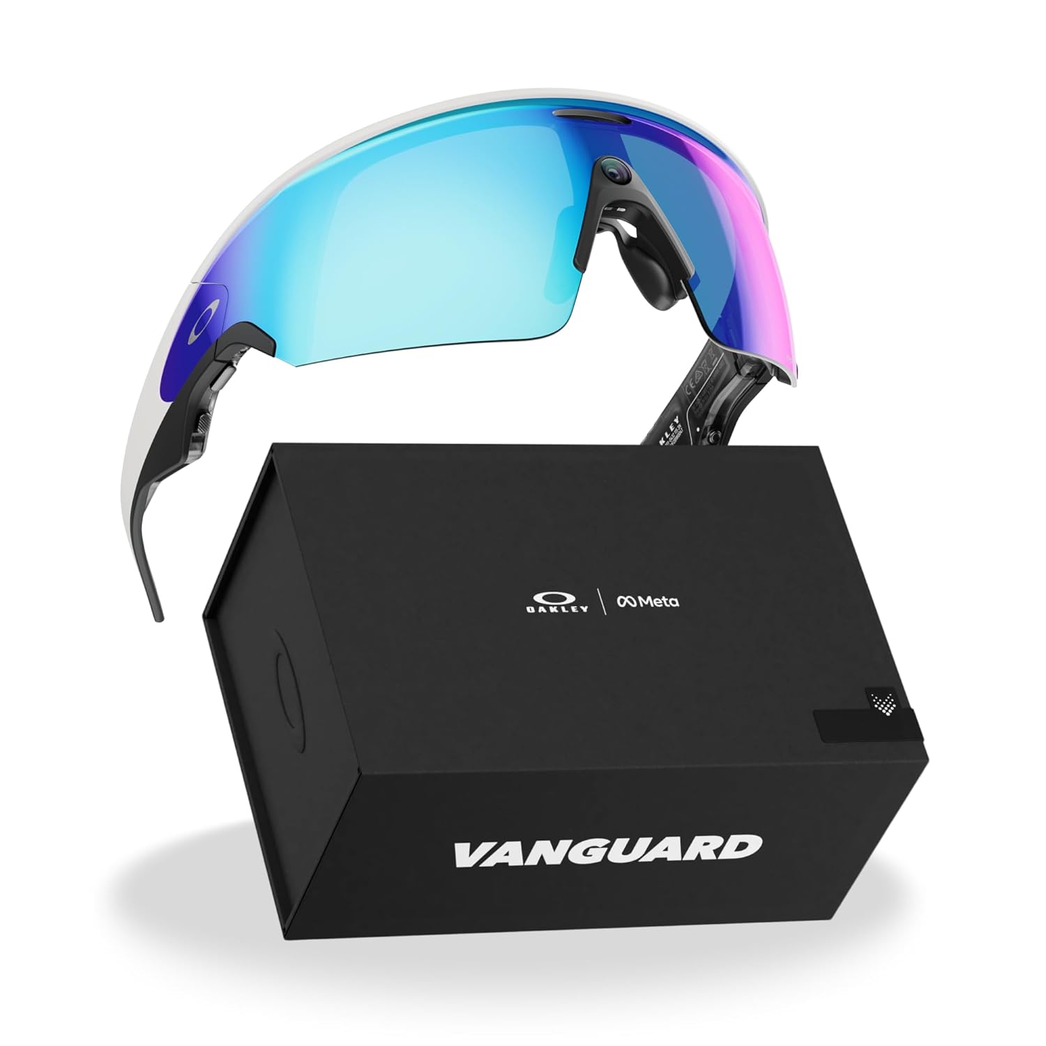 Elevate Your Game with Oakley Meta Vanguard: Cutting-Edge Wearable Tech in White and Prizm™ Sapphire