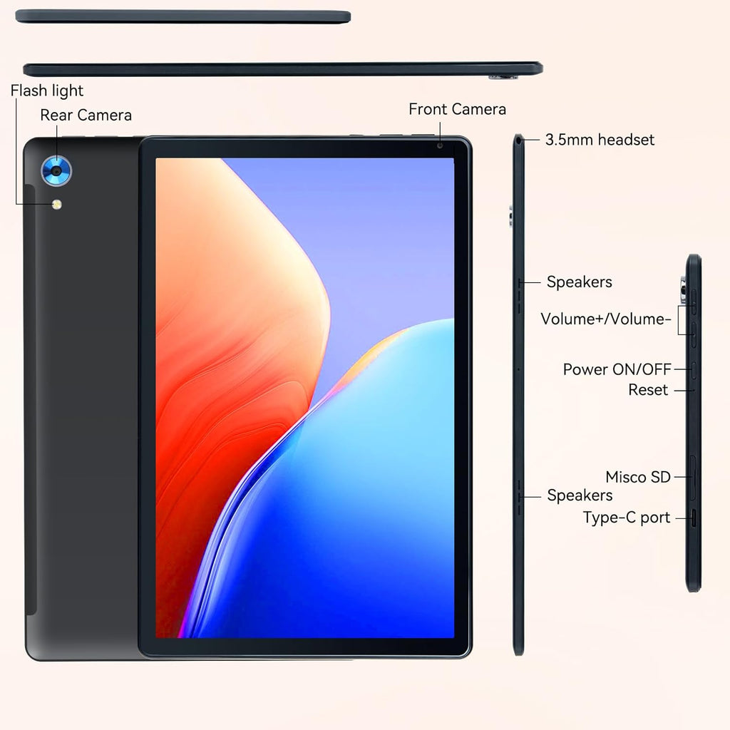 Experience Unmatched Performance with the URAO 10.1" Android 15 Tablet - Octa-Core Processor, 24GB RAM, 128GB Storage, and Stunning HD Display!