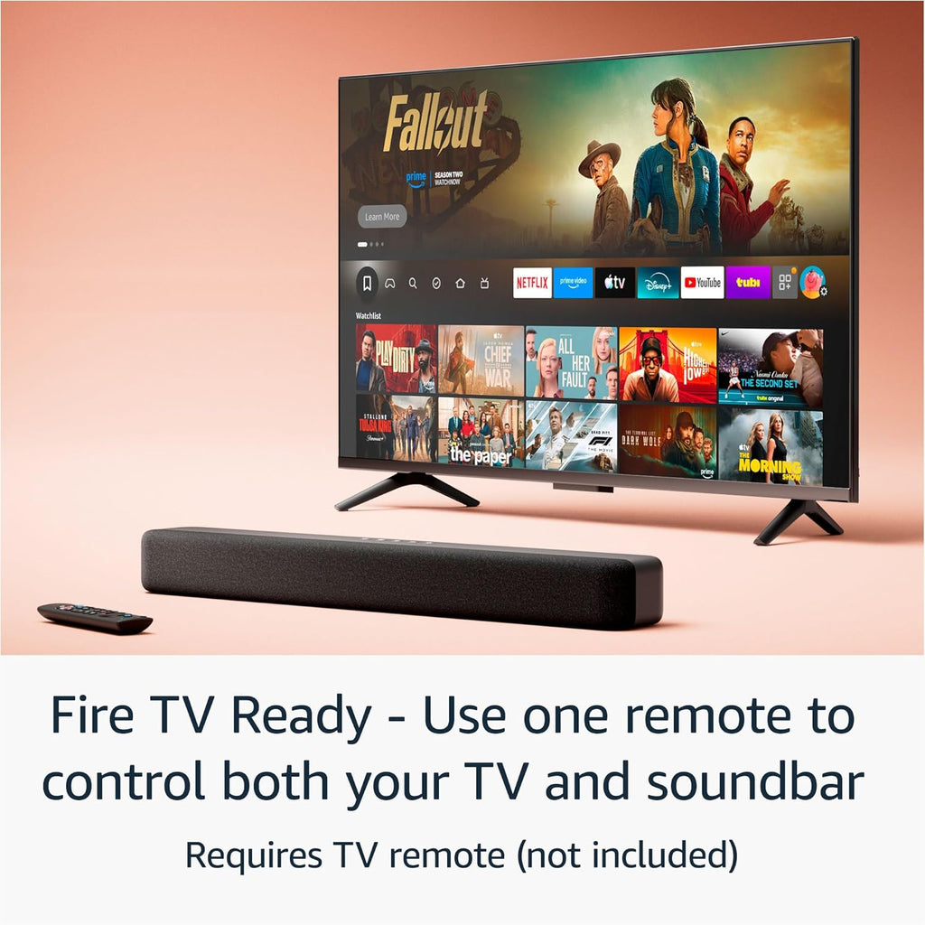 Fire TV Soundbar, 2.0 Speaker with DTS Virtual:X and Dolby Audio, Bluetooth Connectivity