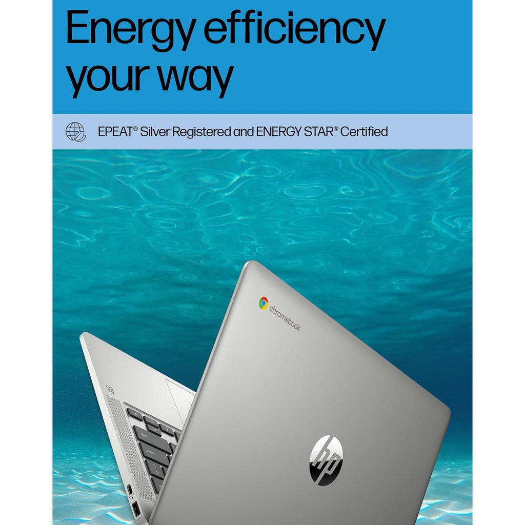 Powerful and Portable Chromebook 14 - Intel Celeron N4120, 4GB RAM, 64GB Storage, Stunning 14" HD Display, Long Battery Life in Mineral Silver