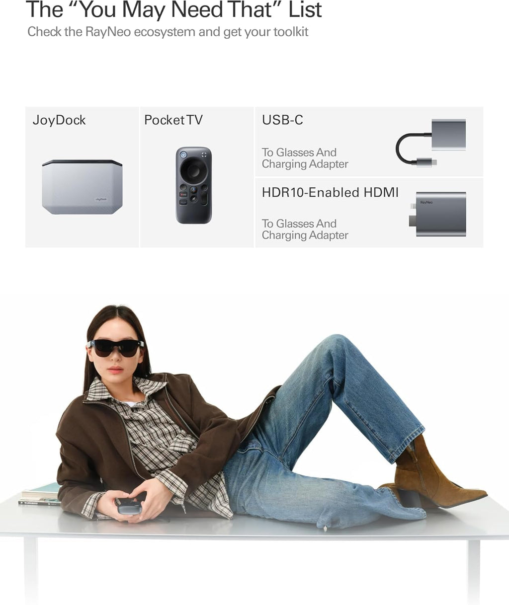 Experience the Future of Entertainment with Air 4 Pro AR/XR Glasses - Stunning 201" HDR10 Display, Vision 4000 Chip, and Premium Bang & Olufsen Audio for Gaming and Movies on iPhone, Android, and More!