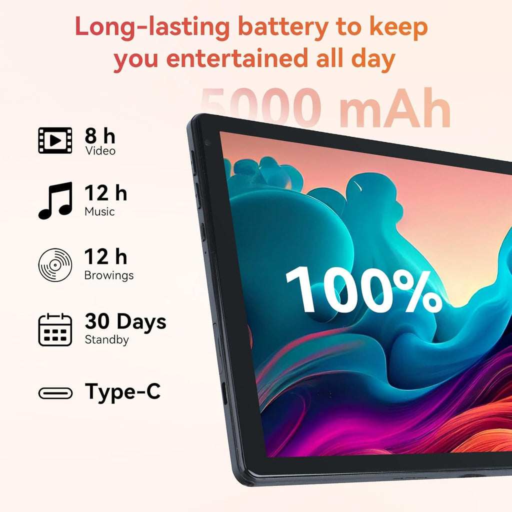Experience Unmatched Performance with the URAO 10.1" Android 15 Tablet - Octa-Core Processor, 24GB RAM, 128GB Storage, and Stunning HD Display!
