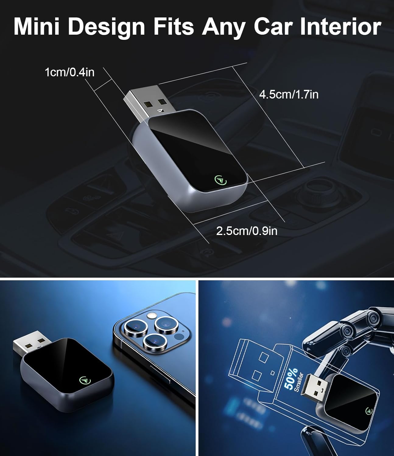 Transform Your Driving Experience with the Wireless Carplay Adapter for iPhone - Effortless Connectivity, Zero Audio Lag, and Seamless Integration