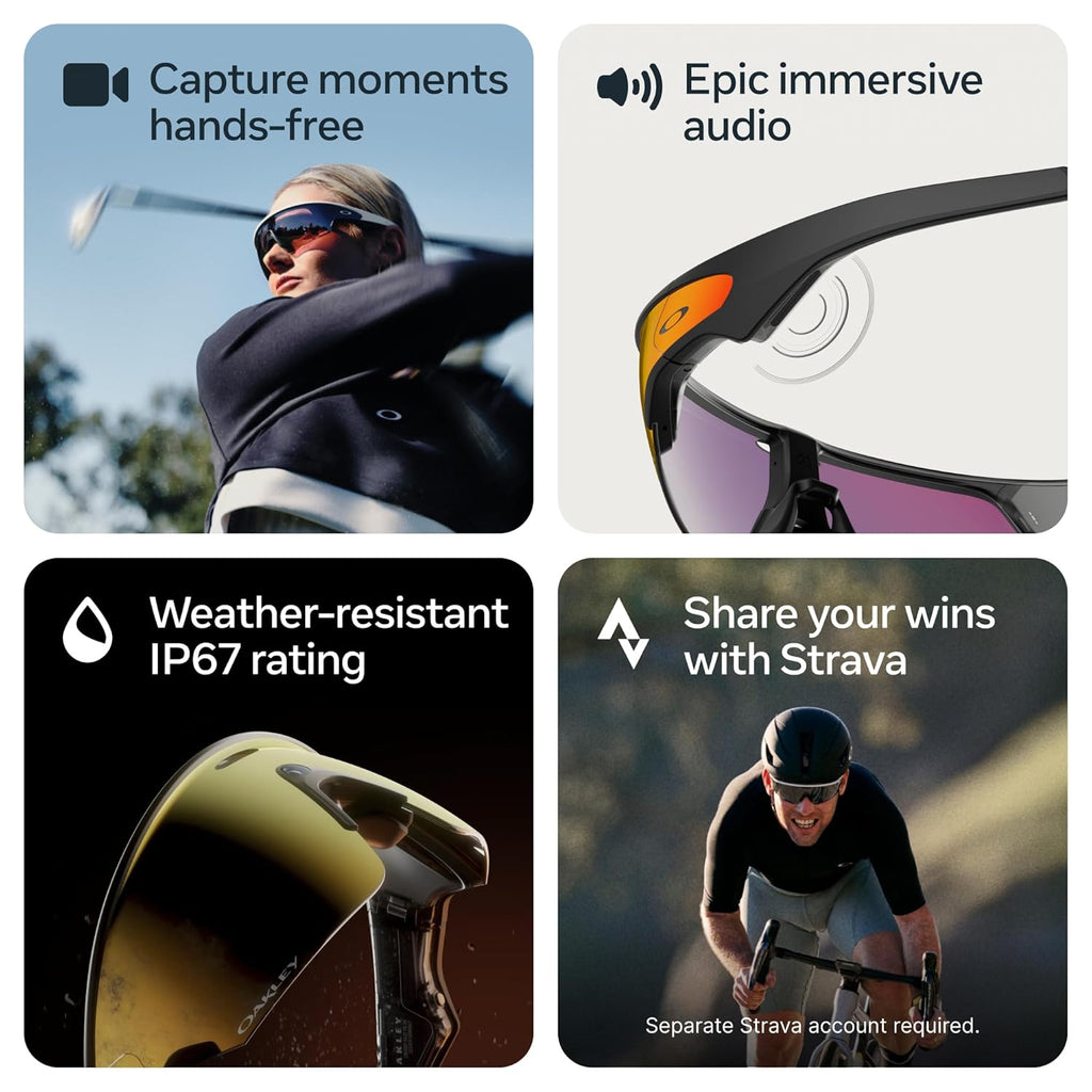 Elevate Your Game with Oakley Meta Vanguard: Cutting-Edge Wearable Tech in White and Prizm™ Sapphire