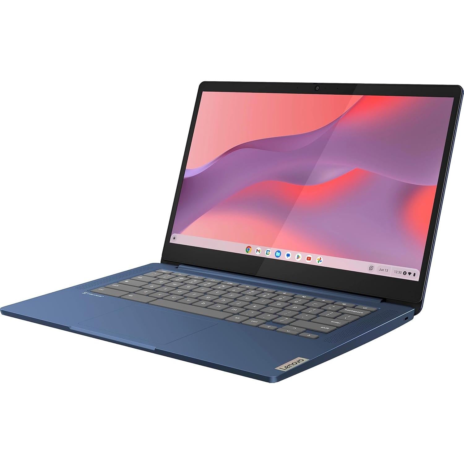 Flagship Chromebook, 14'' FHD Touchscreen Slim Thin Light Laptop Computer, 8-Core Mediatek Kompanio 520 Processor, 4GB RAM, 64GB Emmc, Wifi 6,Chrome OS, Abyss Blue