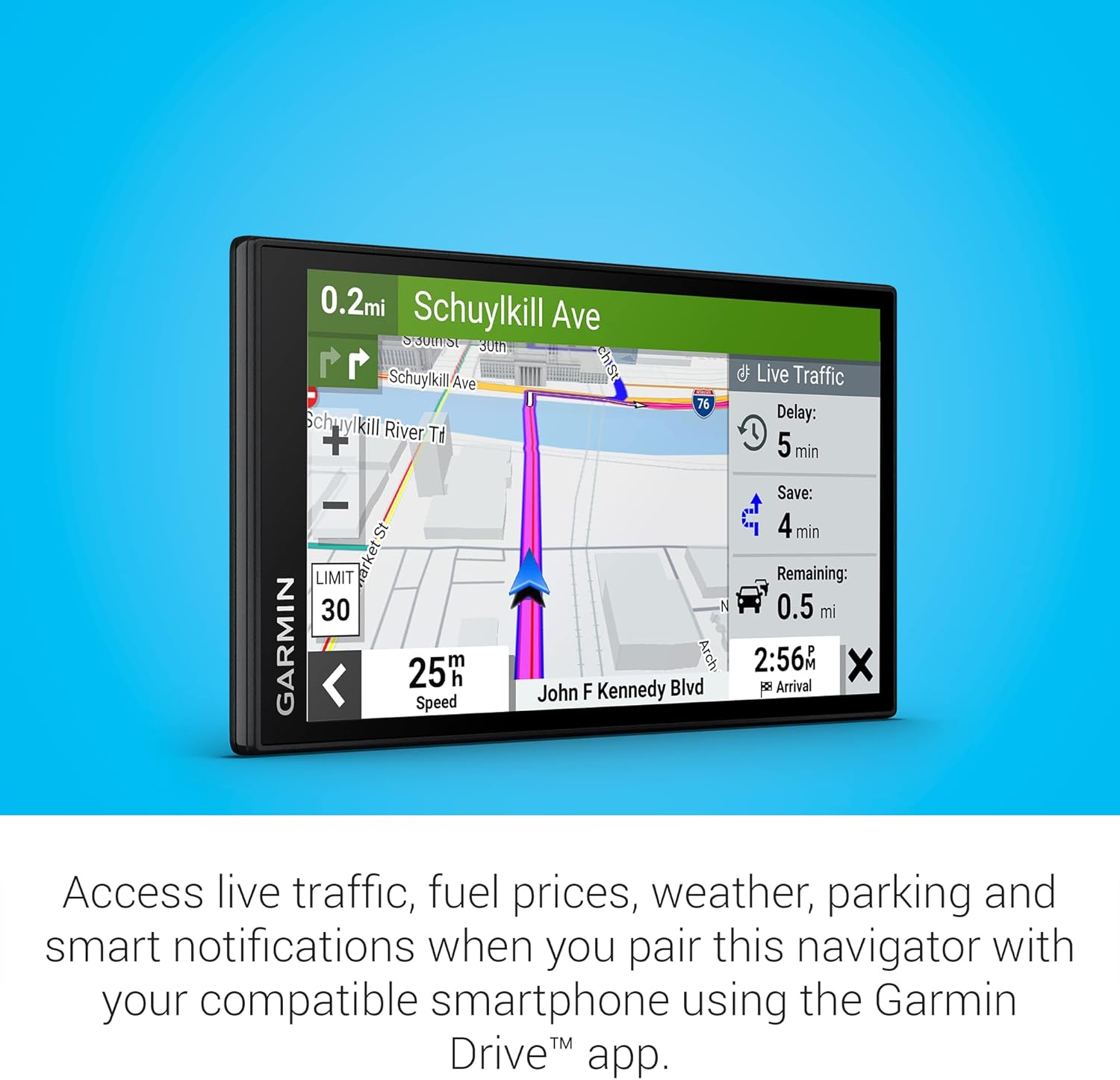 Garmin DriveSmart 66 - 6-Inch GPS Navigator with Voice Assist, Real-Time Traffic Updates, and Built-In Alexa for Safer Driving