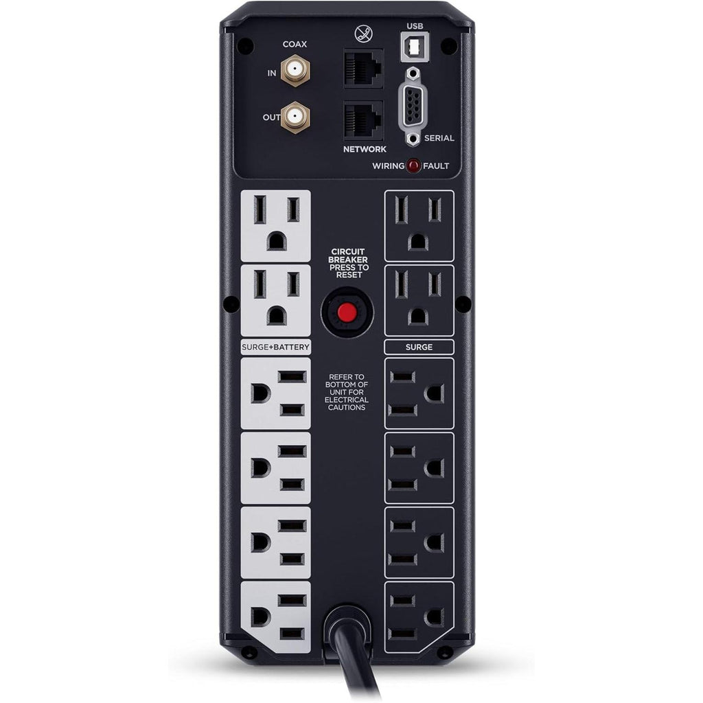 Cyberpower CP1500AVRLCD3 Intelligent LCD UPS Battery Backup and Surge Protector, 1500VA/900W, 12 Outlets, 2 USB Ports, AVR, Mini Tower, UL Certified
